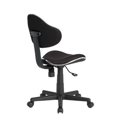 Mode Black Armless Swivel Task Chair with Adjustable Height