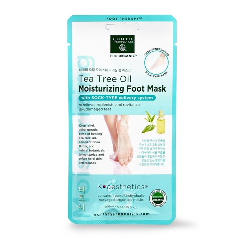 Earth Therapeutics Moisturizing Foot Mask - Tea Tree Oil - 1 Pair