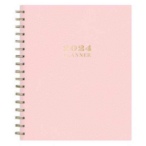 Day Designer 2024 Planner 7x9 Weekly/Monthly Faux Leather Blush