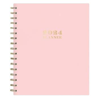 Day Designer 2024 Planner 7"x9" Weekly/Monthly Faux Leather Blush