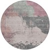 Blush Sage And Charcoal Abstract Washable Indoor Outdoor Area Rug - 4 of 4