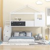 Twin over Full House Bunk Bed with Storage Staircase and Blackboard-ModernLuxe - 2 of 4