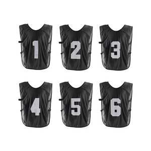 Unique Bargains Team Sports Reversible Numbered Soccer Training Vest 6 Pcs - 1 of 4