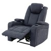 Poundex,Power Recliner-Navy Blue - 3 of 4