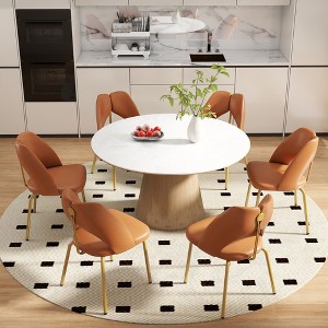 PU Leather Dining Chairs Set Of 6, Modern Kitchen Dining Room Chairs with Padded Seat Waterproof Non-Slip, Comfortable Dinner Chairs - 1 of 4