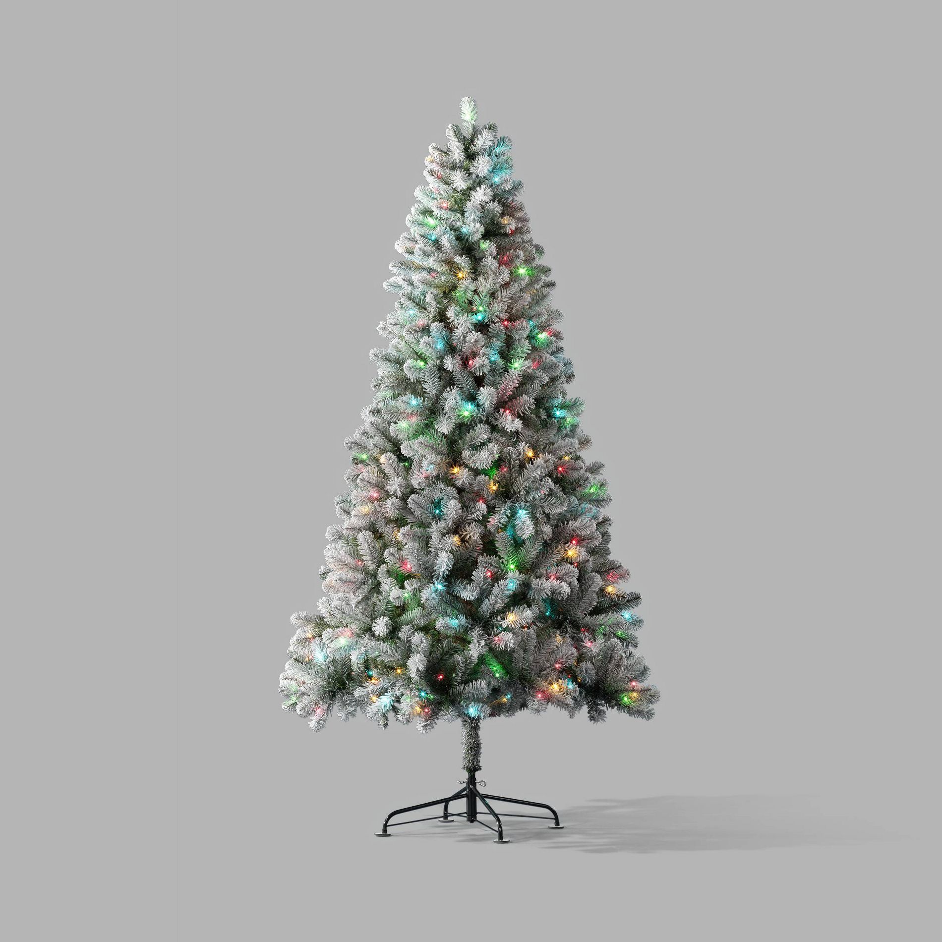 7.5' Alberta Spruce LED Pre-Lit Flocked Artificial Christmas Tree Bicolor Lights - Wondershop™