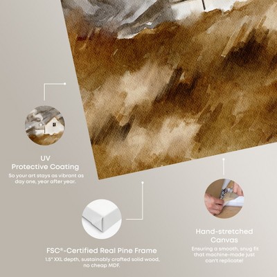 Art Remedy House in the Mountains Landscape Canvas Wall Art, 36" x 45"