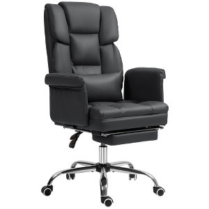 Executive Office Chair with Footrest and Lumbar Support, PU Leather Desk Chair, Ergonomic, Reclining and Swivel - 1 of 4