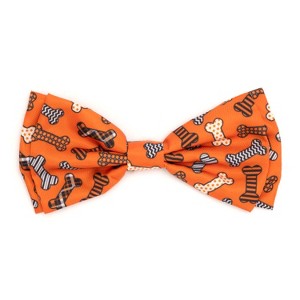 The Worthy Dog Halloween Bones Bow Tie - Adjustable Pet Collar Accessory - 1 of 4