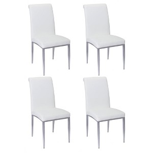 Chintaly Imports,Contemporary Upholstered Cantilever Side Chair - Set of 4 - 1 of 4