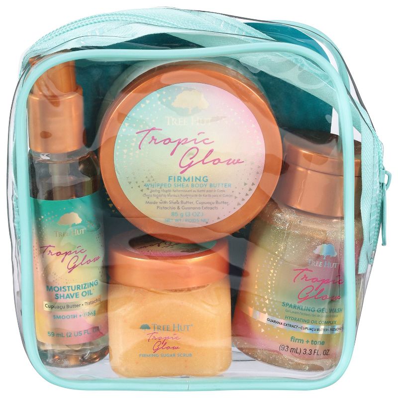 Tree Hut Tropic Glow Travel Kit Bath and Body Gift Sets - 4pc