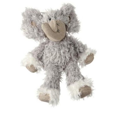 Multipet Burlapper Elephant Plush and Hemp Dog Toy