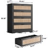 4 Drawer Dresser for Bedroom, Rattan Chest of Dressers, Modern Wood Tall Dresser with Power Outlets, Drawer Organizer Unit with Metal Handle - 2 of 4