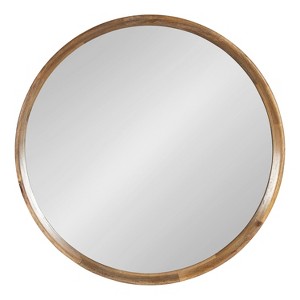 Kate and Laurel Prema Wood Framed Mirror, 28" Diameter, Natural - 1 of 4