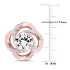 EVERLY JEWELRY | Rose Plated Sterling Silver 5 1/7 CT TGW White Topaz Fashion Post Earrings - 2 of 4