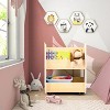 BRINJOY Kids Wooden Bookshelf with Universal Wheels - 3 of 4