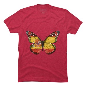 Men's Design By Humans Butterfly Flag Of Spain By GiftsIdeas T-Shirt - 1 of 2