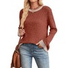 Women's Long Sleeve Color Block Tunic Sweater Tops Lightweight Loose Fit Fall Casual Crewneck Shirts - 4 of 4
