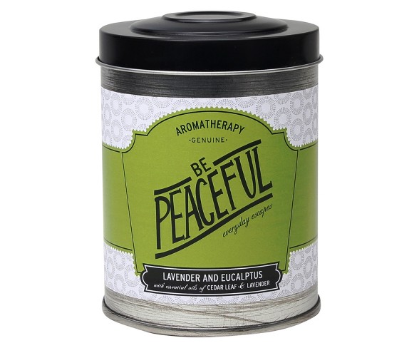 8.6oz Lidded Tin Jar Candle Be Peaceful - Aromatherapy