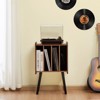 VEVOR Record Player Stand, 2 Tiers Turntable Stand with 4 Cabinets, Holds up to 100 Albums, Wooden Vinyl Record Storage Cabinet, Brown - 2 of 4