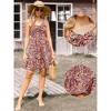 INSPIRE CHIC Women's Sleeveless Tie V Neck Floral Spaghetti Straps Smocked Back A-Line Mini Dresses - 2 of 4