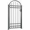 Fence Gate with Arched Top and 2 Posts 41.3"x80.3" Black vidaXL - 2 of 4