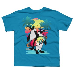Boy's Design By Humans Penguin Summer Vacation By clingcling T-Shirt - 1 of 3