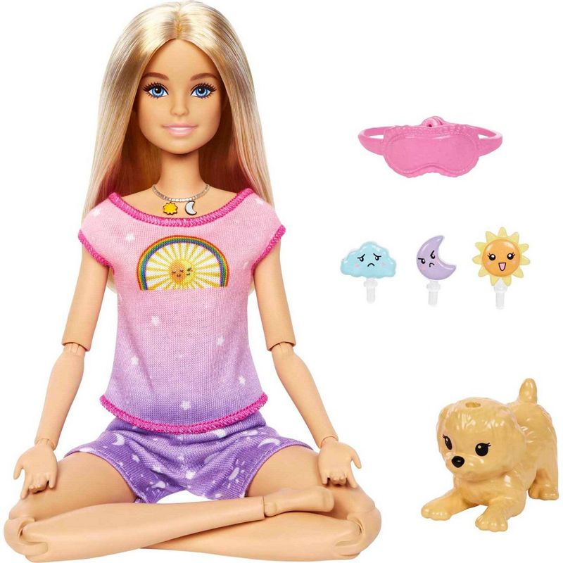 Barbie Self-Care Rise &#38; Relax Doll with Yellow Puppy, 1 of 7