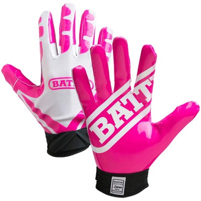 Battle Sports Receivers Ultra-Stick Football Gloves - Black/White