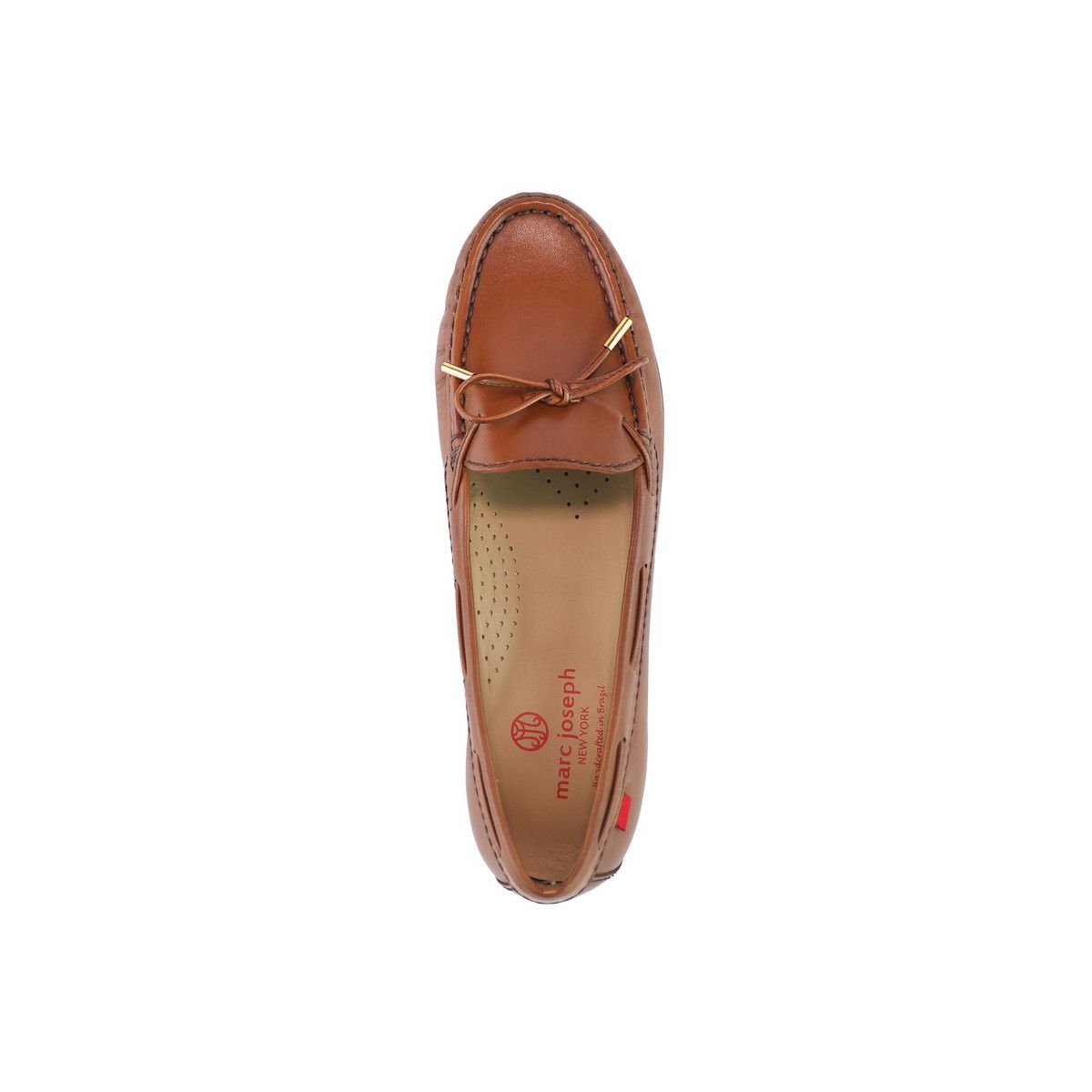 Женские туфли Marc Joseph New York Womens Leather Slip On Diana St Tiebow Driver Loafers - Cognac Napa , 7 — фото 6