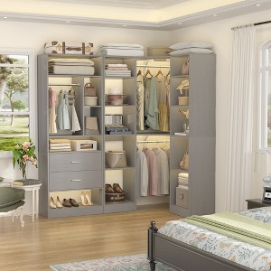 Aheaplus Corner Closet Organizer System with 2 Drawers - 1 of 4