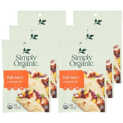 Simply Organic Fish Taco Seasoning Mix - Case of 12/1.13 oz