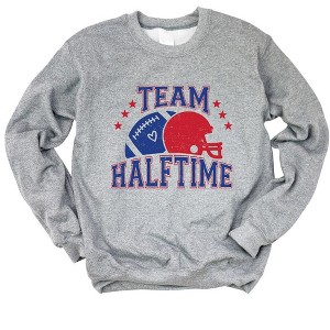 Simply Sage Market Women's Graphic Sweatshirt Team Halftime Distressed - Blue - 1 of 4