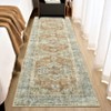 Washable Floral Medallion Living Room Rugs, Distressed Print Retro Accent Bedroom Carpet, Large Low Pile Dining Room Rugs - 3 of 4