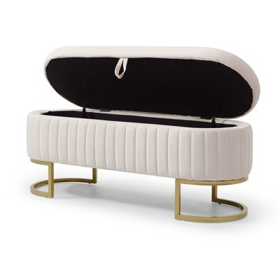 NicBex Storage Ottoman Bench for Bedroom,Modern Storage Bench with Golden Metal Legs,Ottoman for Living Room, Bedroom, Entryway