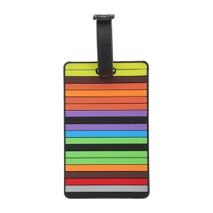 Unique Bargains Multi-color Horizontal Pattern Luggage Tag Colorful 1 Pc - 1 of 4