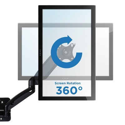 Black Steel Dual Arm Full Motion Monitor Wall Mount