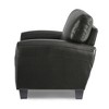 Faux Leather Upholstered Chair with Foam Padded Cushions, Retro Styling and Exposed Wood Feet for Living Room - 4 of 4