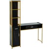 Barber Salon Station, Dresser Salon Station With Lockable Drawer, Left Shelf, Storage Cabinet, Beauty Spa Equipment, Barber Station Storage Cabinet - 2 of 4