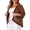 Agnes Orinda Women's Plus Size Elegant 3/4 Sleeve Open Front Lace Lightweight Cardigans - 2 of 4