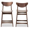 24" Latina Mid - Century Retro Modern Scandinavian Style Fabric Upholstered Wood Finishing Counter Height Barstool - Light Gray - Baxton Studio - 3 of 4