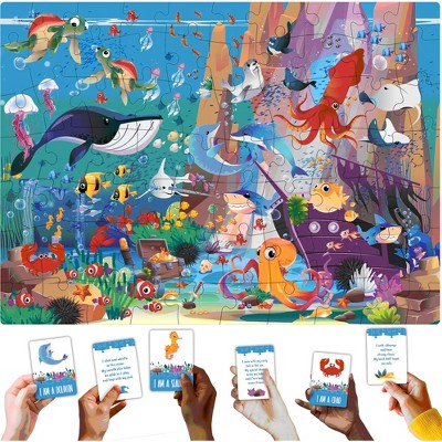 QUOKKA Search and Find Puzzles for Kids Ages 4-6 - Riddle Kids Puzzles 6-8 Years Old - 70 Unique Pcs | 20 Illustrated Cards | Children Themes
