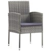 vidaXL Patio Chairs with Dark Gray Cushions 2 pcs Gray Poly Rattan - 2 of 4