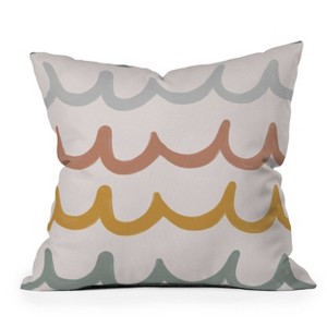 18"x18" Deny Designs Menina Lisboa Cute Waves Square Outdoor Throw Pillow Green - 1 of 4