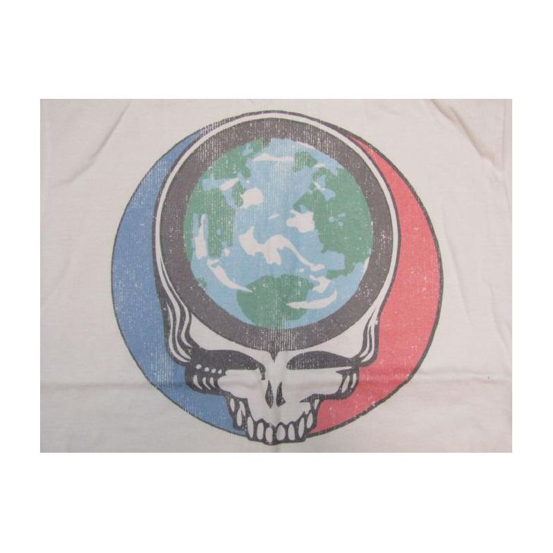 Grateful Dead Planet Earth Skull Logo Design Men's White Graphic Tee, 2 of 3