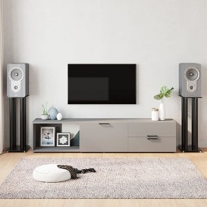 Aghana Digitals 2-Pack Black Speaker Stands with Tempered Glass & 4-Pillar Design, 220.5lb Capacity - 1 of 4