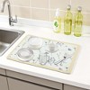 REGALWOVEN Diatomaceous Stone Dish Drying Mat, Floral Quick Dry Dish Drying Mats for Kitchen Counter, Dishes, Cups, and Utensils - 2 of 4