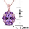 EVERLY JEWELRY  |   Rose Plated Sterling Silver 3.69 CT TGW Amethyst-Brazil White Topaz Amethyst-Africa Amethyst Rose de France Fashion Pendant - 2 of 3