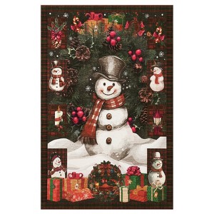 COZONY Christmas Snowman Area Rug, Washable Non-Slip Low Pile Throw Carpet, Soft Holiday Floor Mat for Living Room, Bedroom, Christmas Decorations - 1 of 4