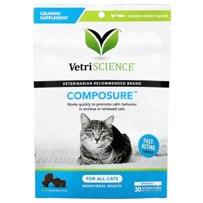 Vetriscience Composure™, For All Cats, Chicken + Trout, 30 Bite-Sized Chews, 1.59 oz (45 g)